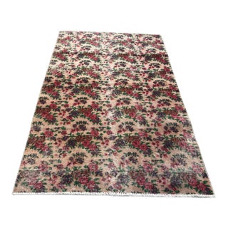 Oushak Vintage Floor Bohemian Rug For Sale