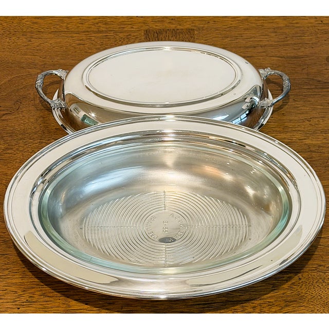 Silver Serving Dish With Glass Insert For Sale - Image 12 of 15