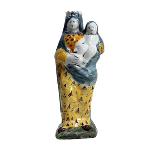 Polychrome Earthenware Virgin and Child, 18th Century