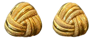 Vintage Italian 825 Sterling Silver Gold-Plated Knot Earrings, A Pair