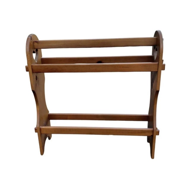 A well maintained Mid-Century Solid Pine Quilt and Blanket Rack in great vintage condition. Very sturdy piece. Natural...