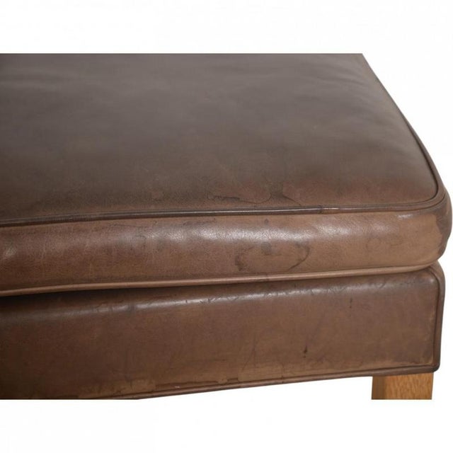 Set of 2204 Wing Chair and Ottoman in Brown Anilin Leather by Børge Mogensen, 2003 For Sale - Image 18 of 18