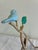 Vintage Cast Iron Bird Easel Display Stand With Blue Bird For Sale - Image 9 of 11