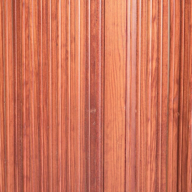 Wood French Tambour Pine Room Divider Attributed to Jomain Baumann, 1940s For Sale - Image 7 of 11