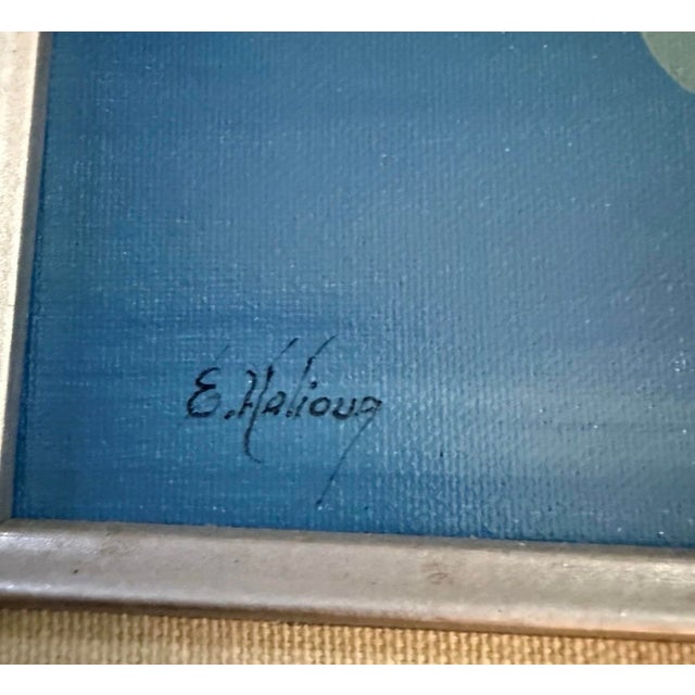 1970s E. Halioig Sealife Original Painting Framed Signed For Sale - Image 4 of 6