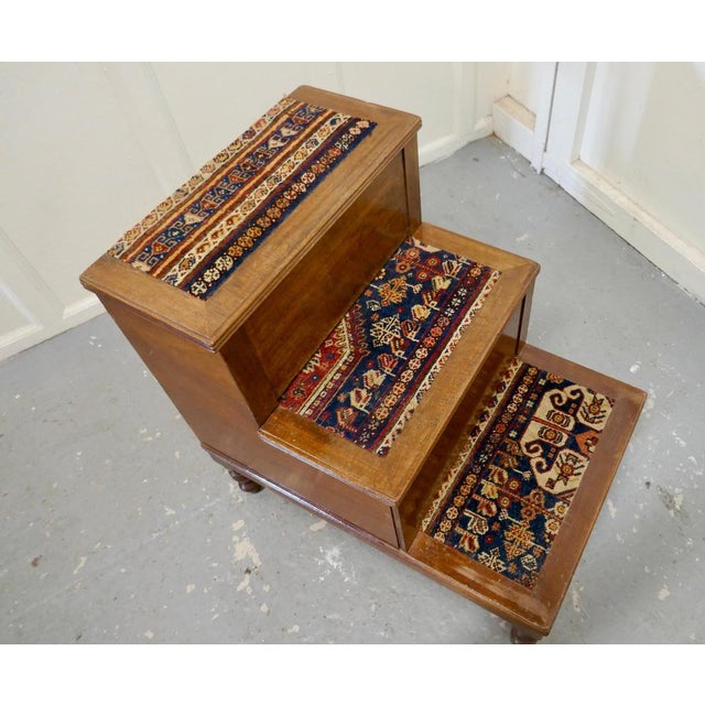 Early Victorian Library Steps on Turned Legs, 1850s For Sale - Image 10 of 11