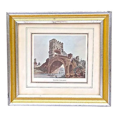 Antique Roman Bridge Ruins Engraving For Sale