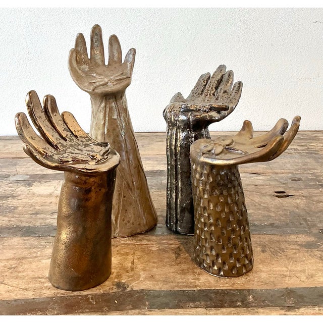 Vintage Slab Built Hand Sculptures - Set of 4 For Sale - Image 12 of 12