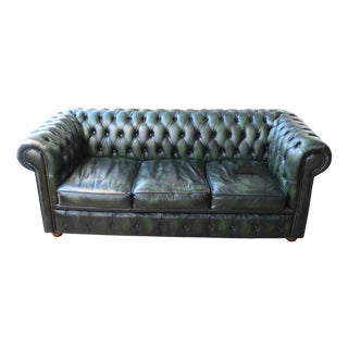 Chesterfield Sofa and Lounge Chair, 1960s, Set of 2 For Sale