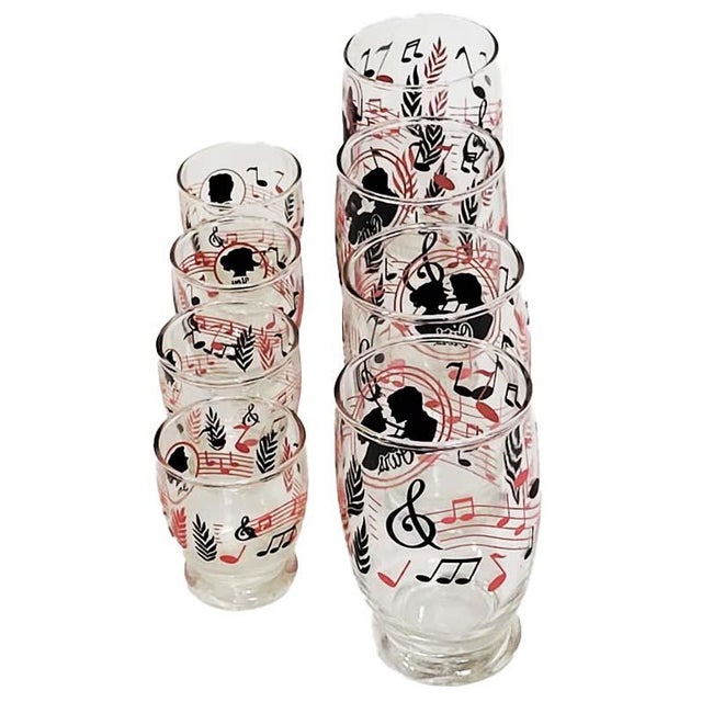 Mid-Century Modern Vintage 1950's Mid-Century Modern "Ours" Mr. Bartender Glasses - Set of 8 For Sale - Image 3 of 3