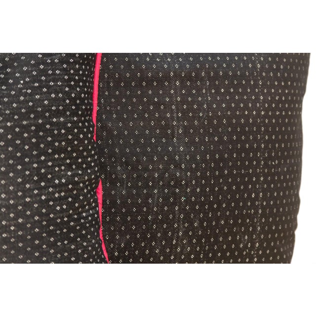 Pair of Black Dotted Gujarati Mashru Pillows For Sale - Image 4 of 7