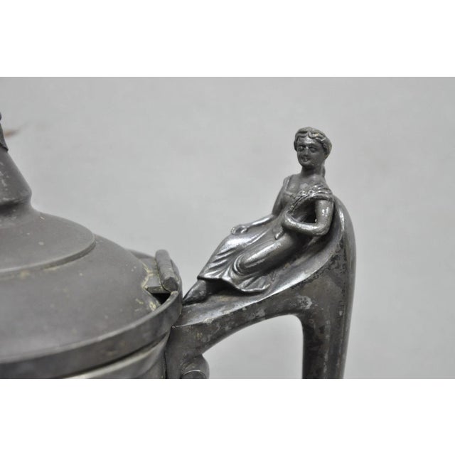 Mid 19th Century Antique Renaissance Reed & Barton Figural Silver Plated Coffee Water Pitcher For Sale - Image 5 of 18