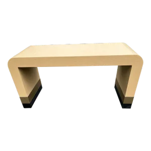 Postmodern Tan Waterfall Console Table in Karl Springer Style