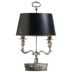 Turn of the Century French Silver Plate Bouillotte Lamp