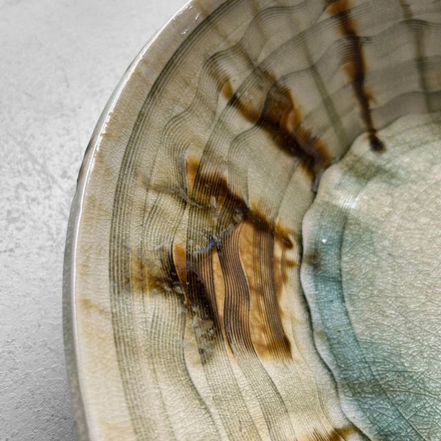 Glass Mid-Century Japanese Organic Ceramic Art Bowl, 1960s For Sale - Image 7 of 18
