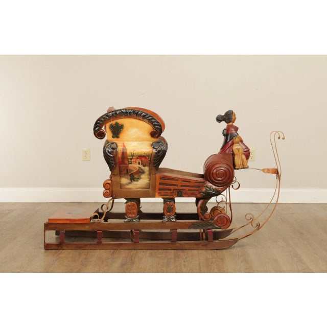 Rustic European Mid 20th Century German Folk Art Children's or Miniature Sleigh For Sale - Image 3 of 13