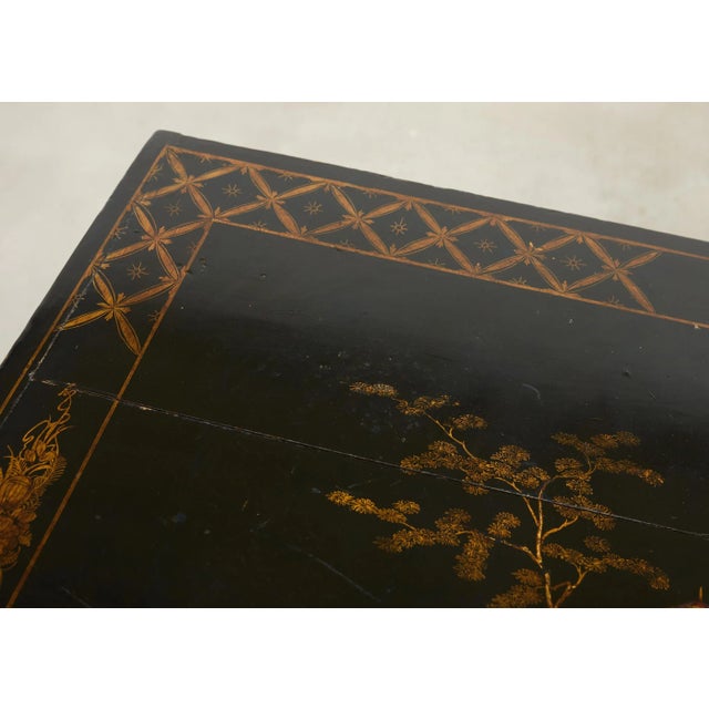 English George III Style Chinoiserie Decorated Lacquer Desk For Sale - Image 9 of 18