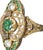 19.2K Gold Ring with Emeralds. Portuguese; in 19.2kt gold; set with brilliant-cut and pink diamonds; with an estimated...