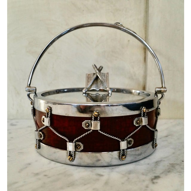 Oak Silver Plate Bon Bon Drum from John Grinsell & Sons For Sale - Image 4 of 13