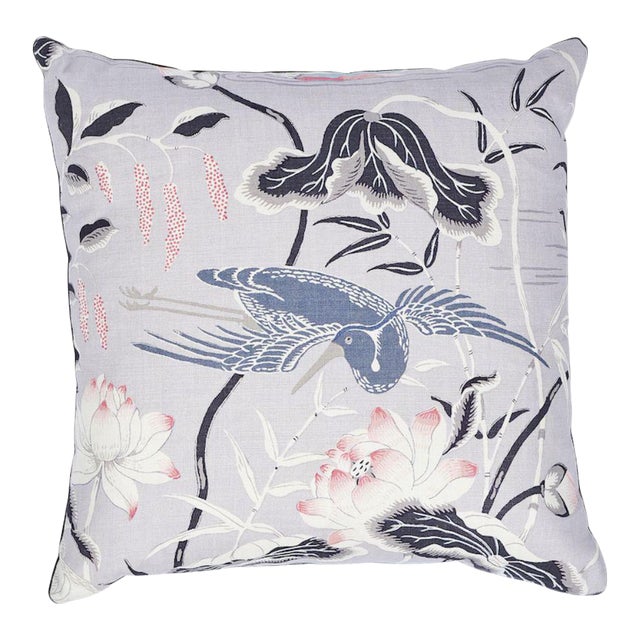 Schumacher Lotus Garden 22" Pillow For Sale