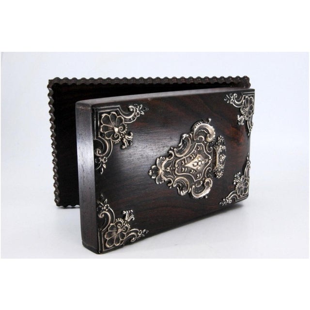 Block Holder in Rosewood with Silver Applications of the Portuguese Coat of Arms For Sale - Image 10 of 11