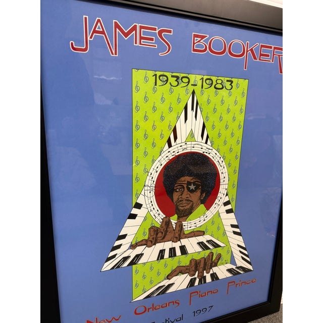 Lolet Boutté Framed James Booker New Orleans Piano Prince Festival Poster Print For Sale - Image 10 of 12