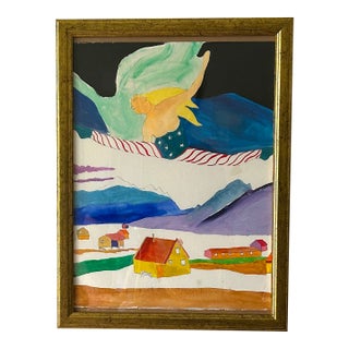 America Loves Greenland Watercolor Painting For Sale