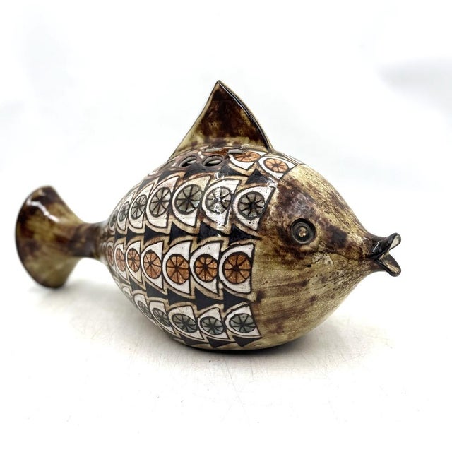 Sunfish Shaped Flower Vase by Jean Claude Malarmey for Vallauris 1970s For Sale - Image 3 of 10