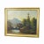 Summerly Mountain Landscape with Water Fall and Mountain Hut, 19th century An antique oil painting depicting a mountain...