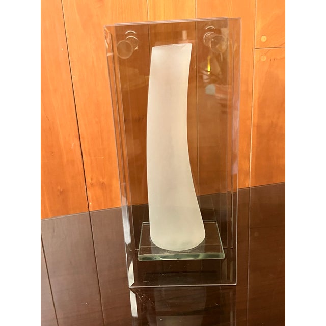 Italian Modernist Architectural Glass Bud Vase For Sale - Image 13 of 14