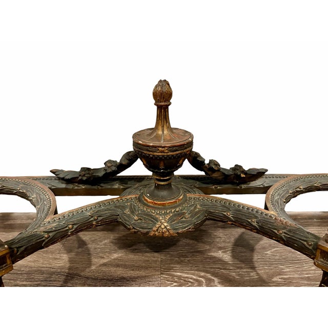 Wood 18th Century French Louis XVI Carved Wood and Marble Demi-Lune Console Table For Sale - Image 7 of 9