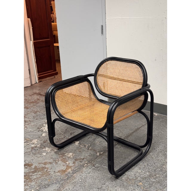 Mid-Century Modern Safavieh Nadie Rattan Accent Chair For Sale - Image 3 of 12