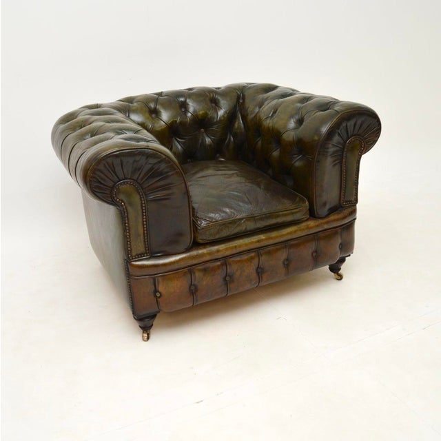 Antique Victorian Chesterfield Chair in Leather, 1880s For Sale - Image 13 of 13
