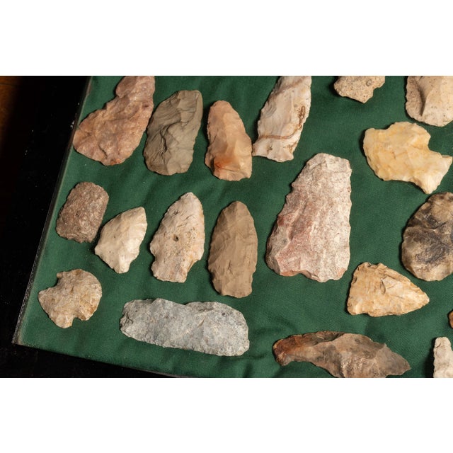 Early 20th Century Framed Native American Stone Arrowhead Collection For Sale - Image 4 of 6