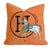 Orange French Parisian Hermès-Style Equestrian Feather/Down Pillow 18” Square For Sale - Image 8 of 8