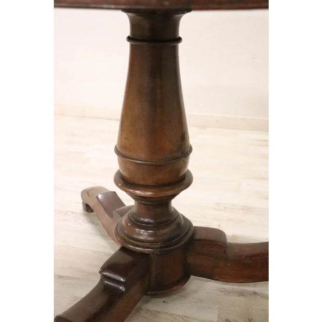 Brown 19th Century Walnut Round Center Table For Sale - Image 8 of 9