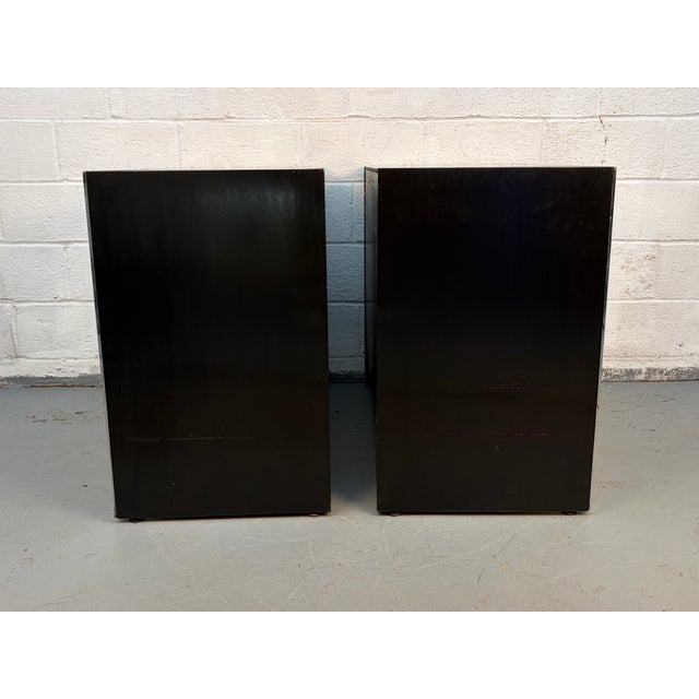 Pair of Mid 20th Century Rosewood and Chrome Three Drawer Dressers For Sale - Image 4 of 14