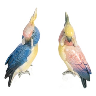 Porcelain Parrots, 20th Century, Set of 2 For Sale