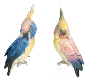 Porcelain Parrots, 20th Century, Set of 2