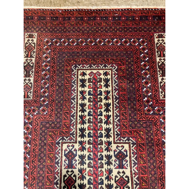 Vintage Hand-Knotted Baluch Rug 3'0" X 5'0" For Sale - Image 4 of 5