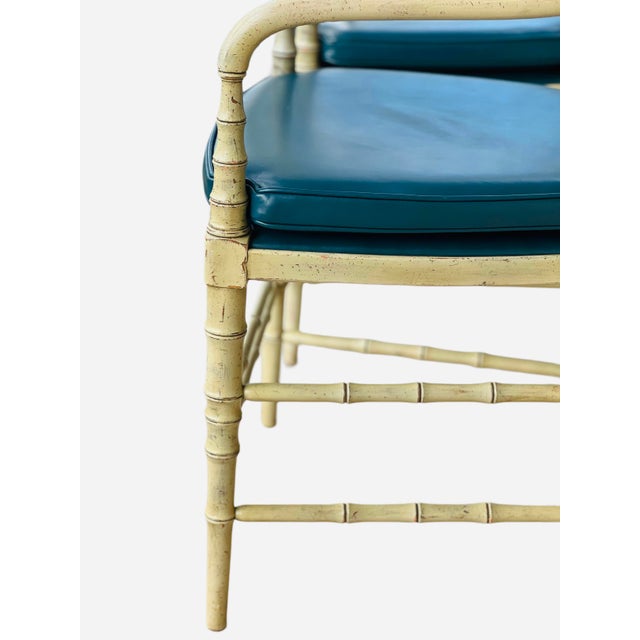 Traditional Pair of Vintage Kittinger Faux Bamboo Armchairs For Sale - Image 3 of 17