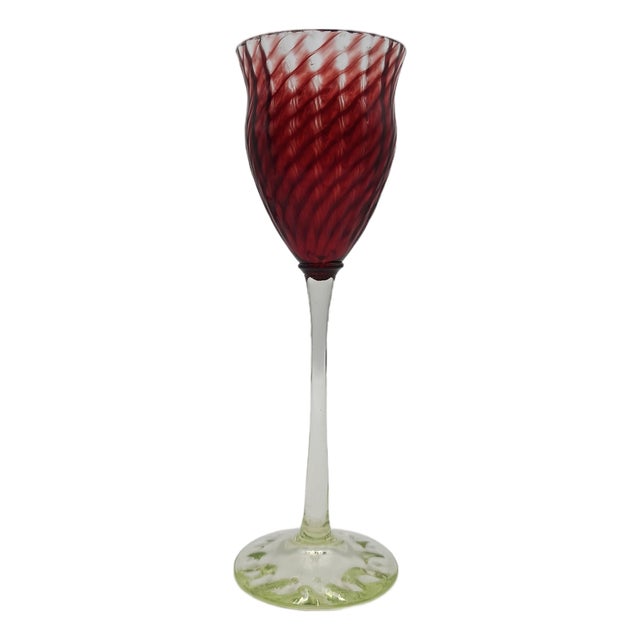 Art Nouveau École De Nancy Wine Glass by Emile Gallé, 1890s For Sale