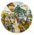 1980s Vintage Brunelli Designs Made in Italy Folk Art Market Scene Ceramic Salad Plates - Set of 6 For Sale - Image 15 of 18