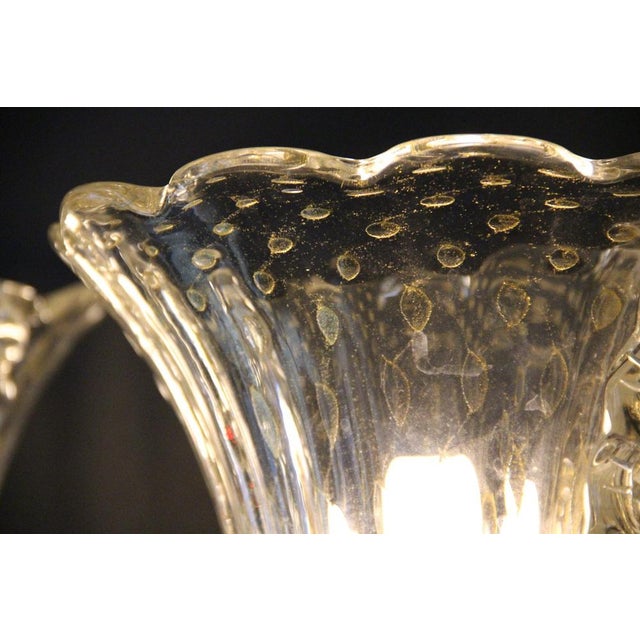 Trumpet-Shaped Gilded Murano Glass Polugoso Wall Sconces, 1990s, Set of 2 For Sale - Image 13 of 16