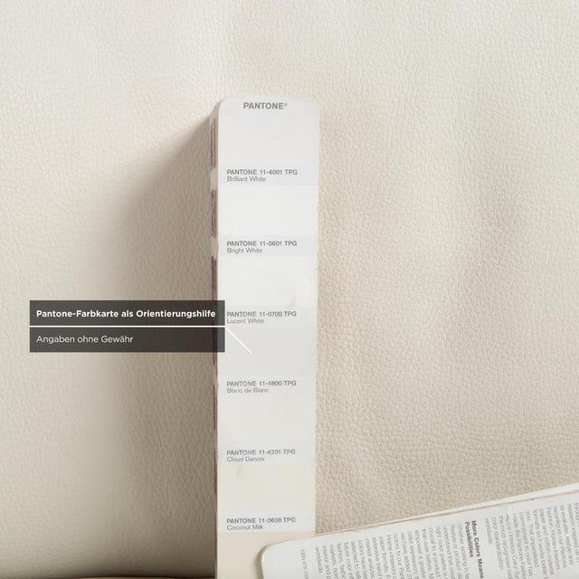 Cream Leather Corner Sofa and Ottoman from Baxter, Set of 2 For Sale - Image 15 of 18