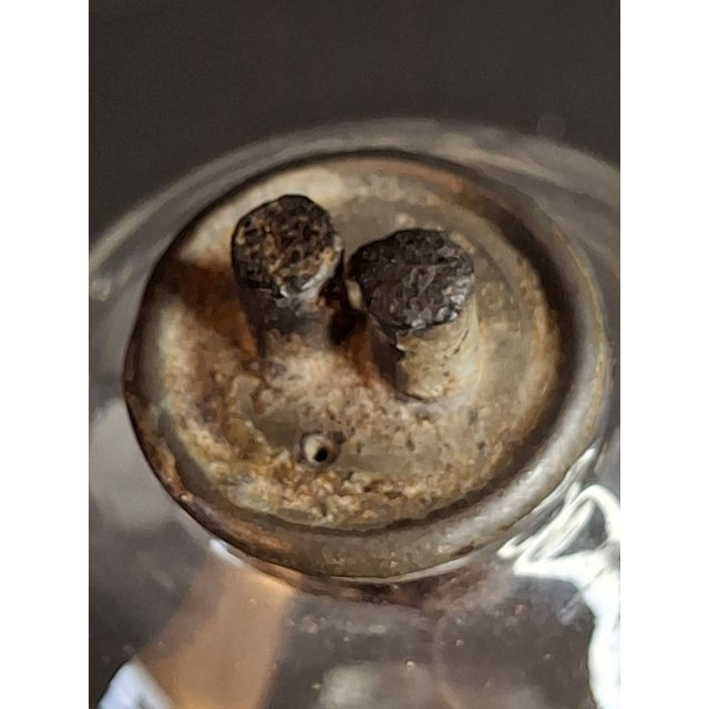 Rare Antique Boston & Sandwich Engraved Glass Whale Oil Lamp "Patent" Cork Burner c.1835 For Sale - Image 9 of 18