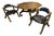1960s Drexel Esperanto Walnut Octagonal Dining Table and Curule Chairs – 3 Pieces For Sale