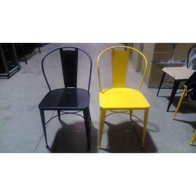 French Country Garden Chair in Brown Wrought Iron With Cushion For Sale - Image 3 of 5