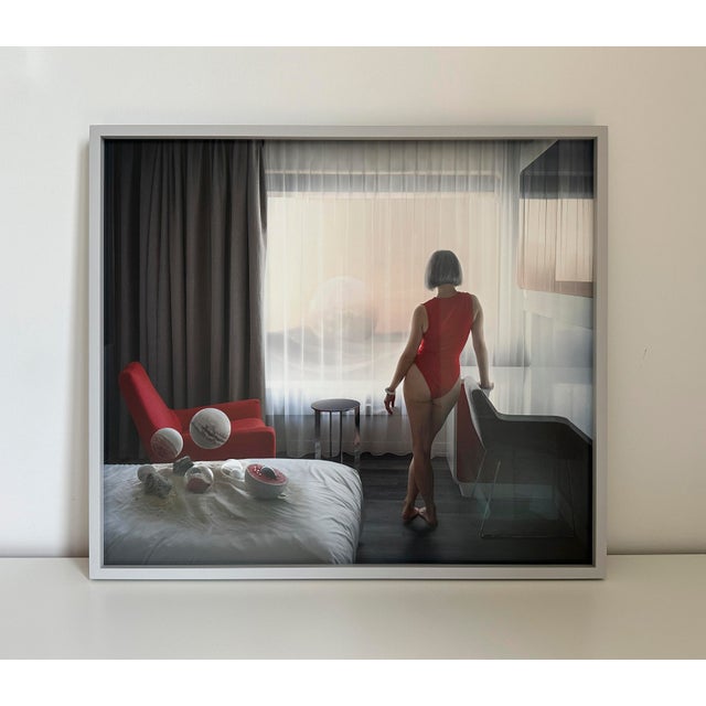 Artist: katerina belkina title: red in the hotel media: photography, digital painting year: 2023 series: for all mankind...