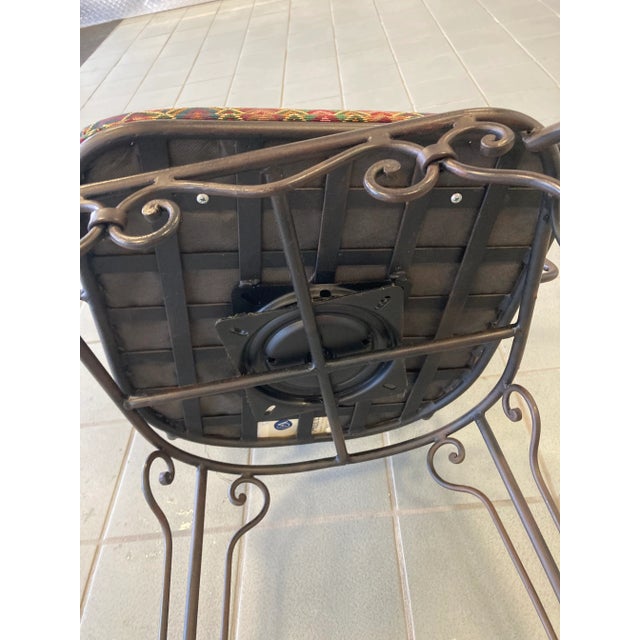 Late 20th Century Ethan Allen Wrought Iron Bar Height Counter Stools - a Pair For Sale - Image 10 of 12